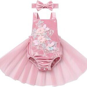 Blush Floral Romper with Tulle